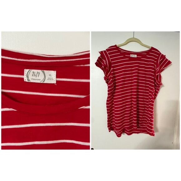 White and Red Stripes Shirt - Picture 1 of 1